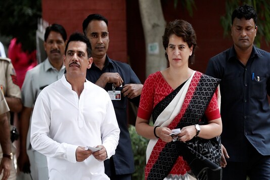 Priyanka Gandhi Vadra with husband Robert Vadra. (Credit REUTERS)