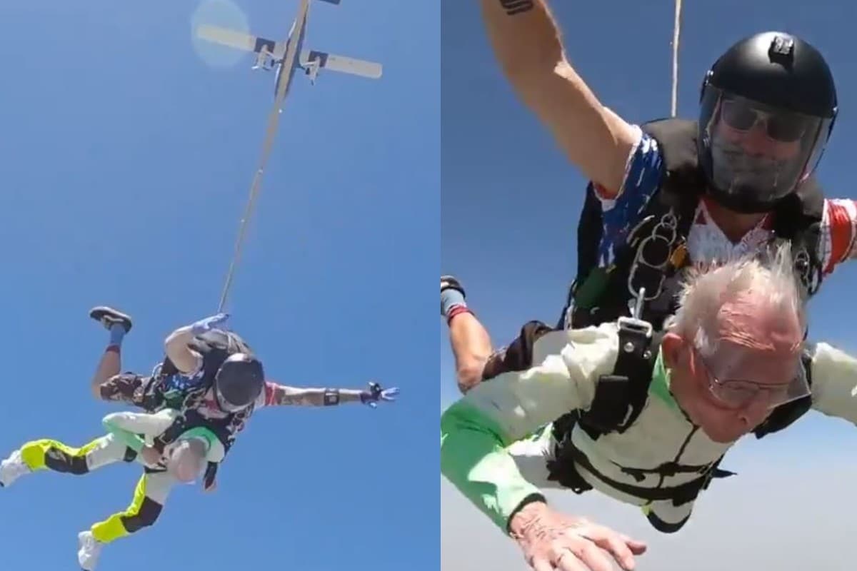 Centenarian Daredevil': 103-Year-old US Man Sets World Record for Oldest Tandem Parachute Jump