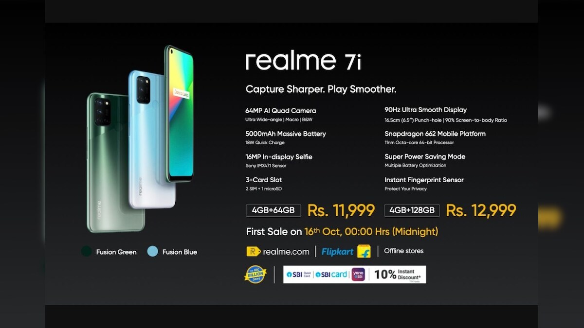 Realme 7i Launched Alongside New SLED 4K TV, Active Noise Cancelling TWS Earphones and More