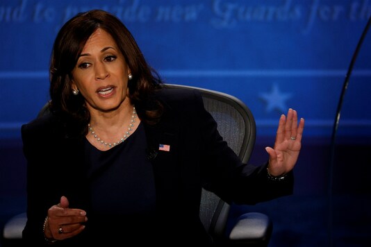 Democratic vice presidential nominee and U.S. Senator Kamala Harris speaks during the 2020 vice presidential debate with U.S. Vice President Mike Pence in Salt Lake City, Utah, U.S., October 7, 2020. Reuters Photo Democratic vice presidential nominee and U.S. Senator Kamala Harris speaks during the 2020 vice presidential debate with U.S. Vice President Mike Pence in Salt Lake City, Utah, U.S., October 7, 2020. Reuters Photo
