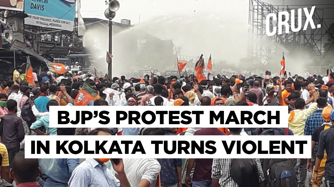 Police Lathi Charge, Use Tear Gas To Disperse BJP Workers During ‘Nabanna Chalo’ March