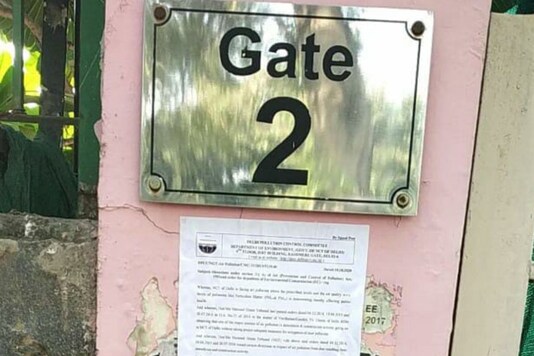 Penalty notice pasted on the site gate of FICCI. (News18)