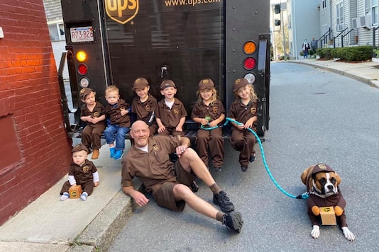 Kids in Boston Neighbourhood Dress Like Parcel Man who Delivers their Essentials and Goodies Kids in Boston Neighbourhood Dress Like Parcel Man who Delivers their Essentials and Goodies