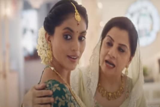A screenshot of the TVC from Tanishq. A screenshot of the TVC from Tanishq.