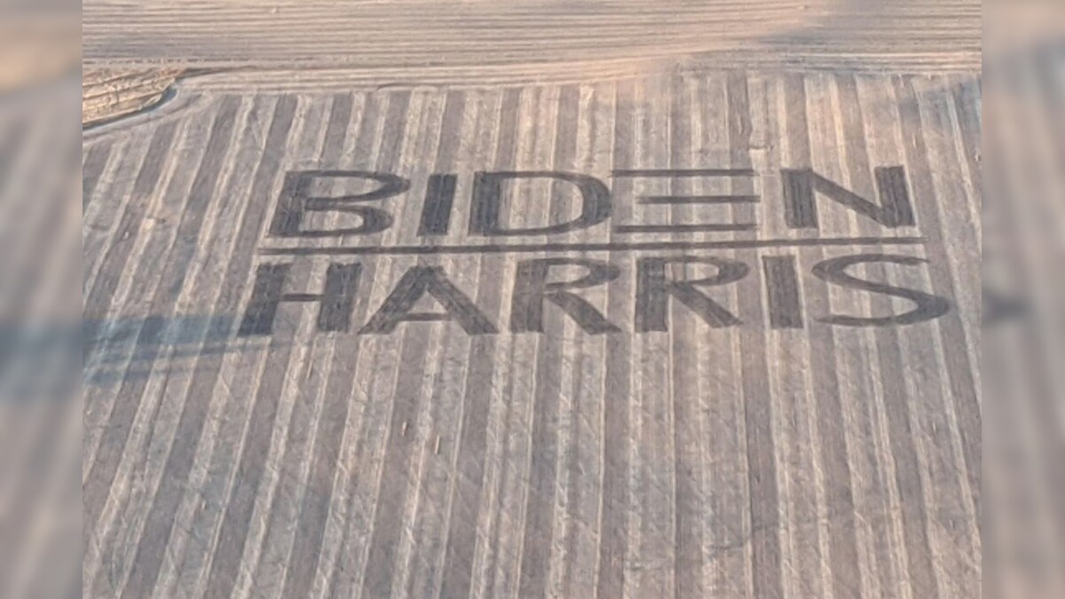 North Dakota Farmer's Support Art for Biden-Harris in Soybean Field Goes Viral