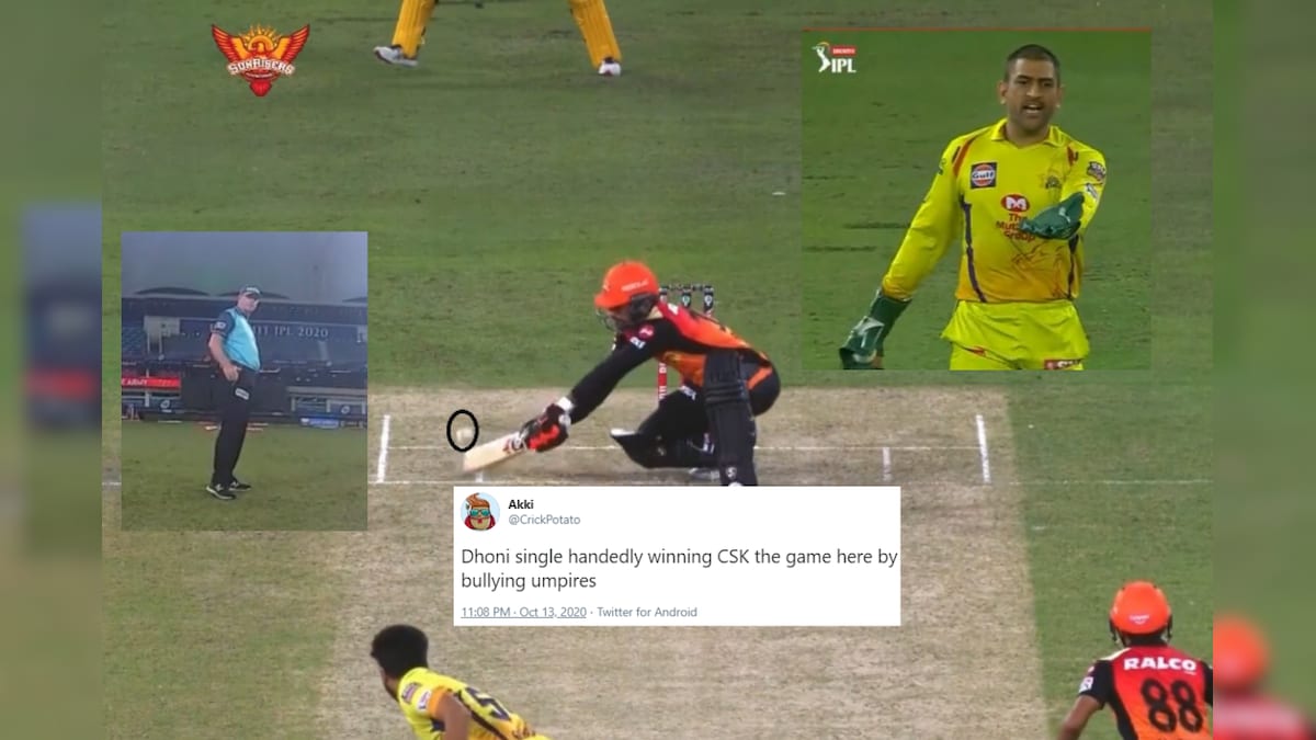 Dhoni 'Bullying' Umpire into Altering His Wide Decision Against SRH Has Divided Cricket Fans