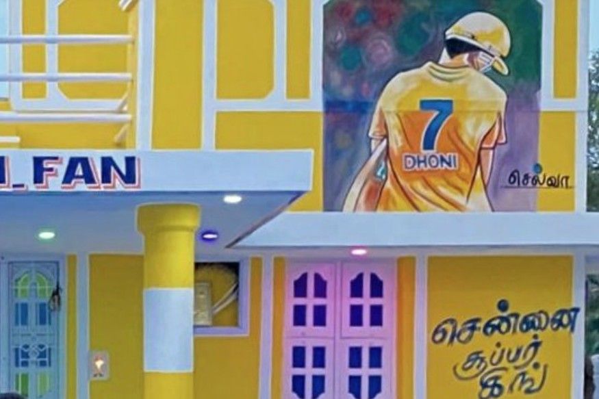 Ardent MS Dhoni Fan Paints His House in Yellow, Calls it 'Home of Dhoni Fan' Ardent MS Dhoni Fan Paints His House in Yellow, Calls it 'Home of Dhoni Fan'