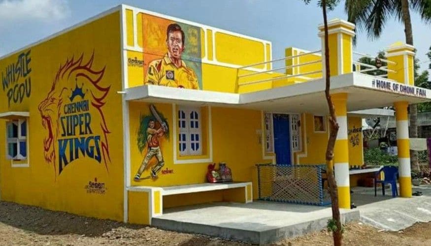 Ardent MS Dhoni Fan Paints His House in Yellow, Calls it 'Home of Dhoni Fan' Ardent MS Dhoni Fan Paints His House in Yellow, Calls it 'Home of Dhoni Fan'
