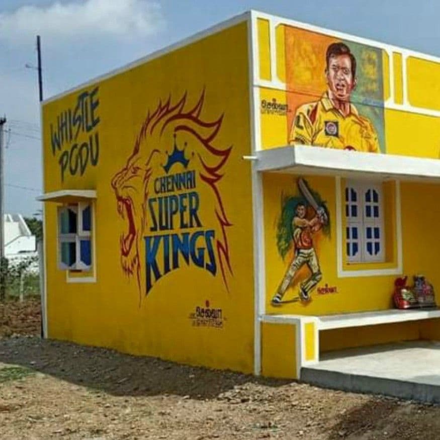 Ardent MS Dhoni Fan Paints His House in Yellow, Calls it 'Home of Dhoni Fan' Ardent MS Dhoni Fan Paints His House in Yellow, Calls it 'Home of Dhoni Fan'