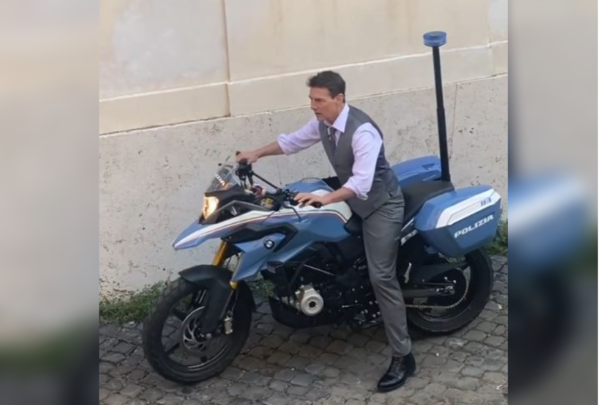 Hollywood Actor Tom Cruise Rides India Made Bmw G 310 Gs For Mission Impossible 7