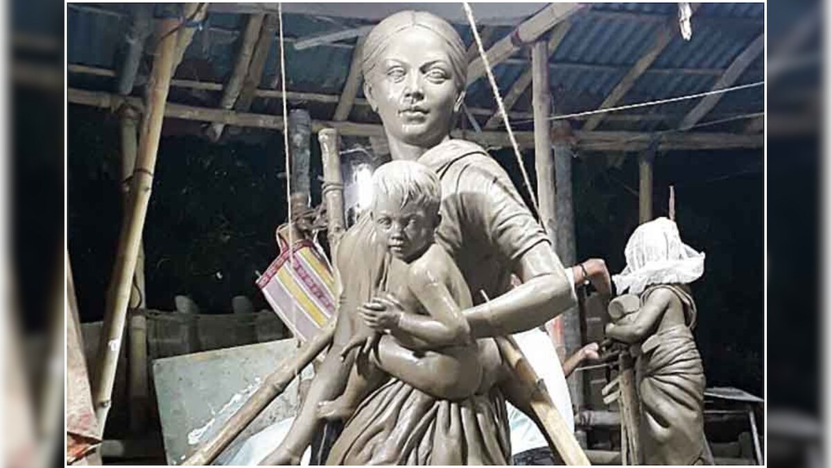 Kolkata Puja Pandal Replaces Durga Idol with Migrant Woman to Pay Tribute to Workers, Mothers