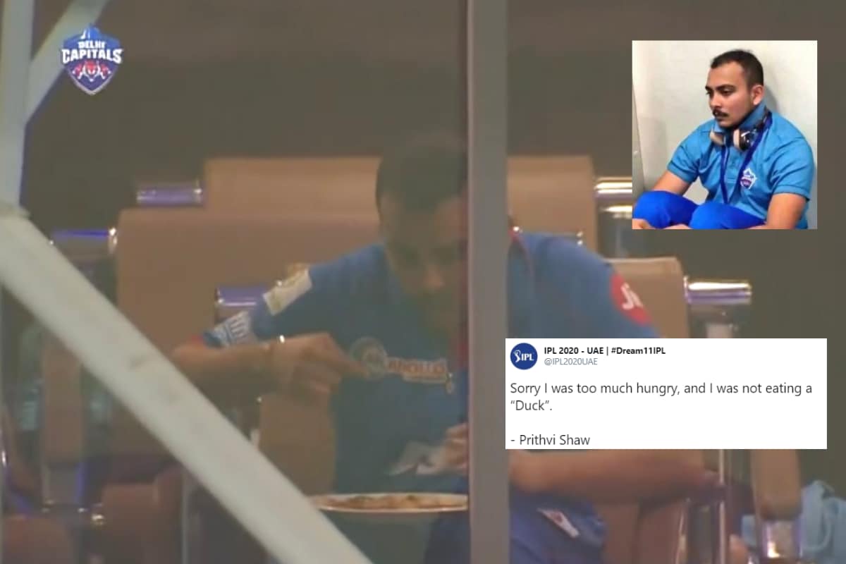 Prithvi Shaw Mercilessly Trolled for Having a Meal After Getting Out for Zero Against CSK