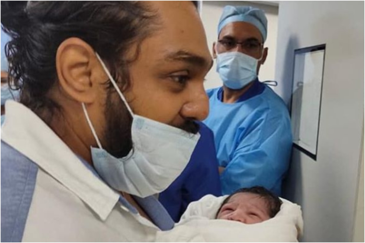 Meghana Raj Blessed with Baby Boy, See Pics as Proud Uncle Dhruva ...
