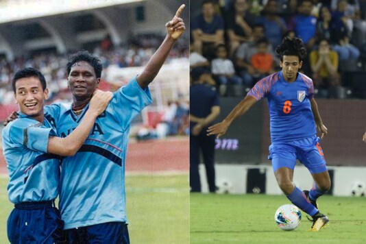 IM Vijayan (right) and Sahal Abdul Samad (Photo Credit: AIFF)