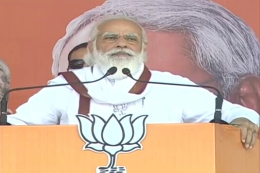 PM Modi speaks at a rally in Darbhanga