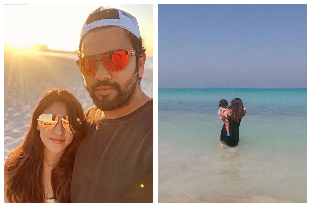 IPL 2020: Rohit Sharma and Wife Ritika Sajdeh Relax at the Beach in UAE