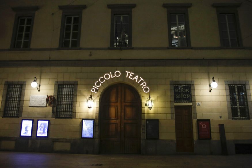  The entrance of the Piccolo theater is shut, in Milan, Italy. (Image: AP)