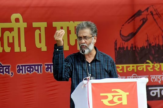 File photo of Dipankar Bhattacharya, the general secretary of CPI(ML), addressing a rally in Muktapur in Bihar's Samastipur district.