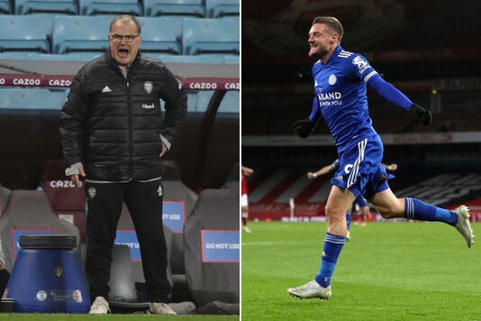 Marcelo Bielsa (L) and Jamie Vardy (Photo Credit: AP)
