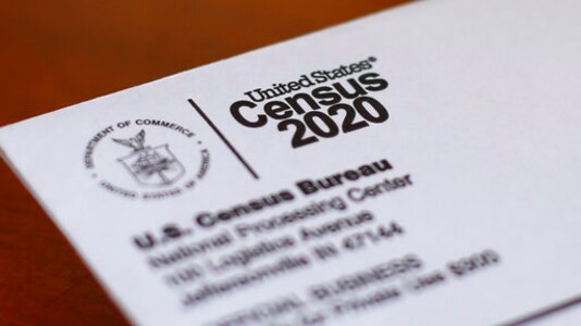 FILE - This Sunday, April 5, 2020, file photo shows an envelope containing a 2020 census letter mailed to a U.S. resident in Detroit. On Tuesday, Oct. 13, 2020, the U.S. Supreme Court stopped the once-a-decade head count of every U.S. resident from continuing through the end of October. (AP Photo/Paul Sancya, File) FILE - This Sunday, April 5, 2020, file photo shows an envelope containing a 2020 census letter mailed to a U.S. resident in Detroit. On Tuesday, Oct. 13, 2020, the U.S. Supreme Court stopped the once-a-decade head count of every U.S. resident from continuing through the end of October. (AP Photo/Paul Sancya, File)