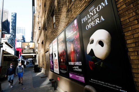 FILE - Broadway posters outside the Richard Rodgers Theatre in New York on May 13, 2020. Broadway theaters may be dark but there will be plenty of new online productions of some of classic plays this fall. Hamilton producer Jeffrey Richards on Wednesday unveiled a seven weekly play run of livestreamed works to benefit The Actors Fund. They will stream on Broadways Best Shows and ticket buyers can access the events through TodayTix starting at $5. The plays include The Best Man, This Is Our Youth, Time Stands Still and Race (Photo by Evan Agostini/Invision/AP, File) FILE - Broadway posters outside the Richard Rodgers Theatre in New York on May 13, 2020. Broadway theaters may be dark but there will be plenty of new online productions of some of classic plays this fall. Hamilton producer Jeffrey Richards on Wednesday unveiled a seven weekly play run of livestreamed works to benefit The Actors Fund. They will stream on Broadways Best Shows and ticket buyers can access the events through TodayTix starting at $5. The plays include The Best Man, This Is Our Youth, Time Stands Still and Race (Photo by Evan Agostini/Invision/AP, File)
