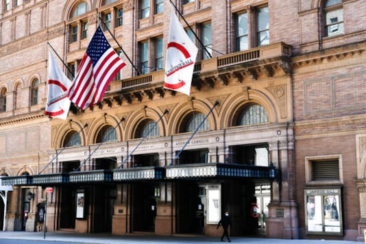 FILE - This May 12, 2020 file photo shows Carnegie Hall in New York. Carnegie Hall has extended its closure due to the novel coranavirus pandemic through April 5, 2021. (Photo by Evan Agostini/Invision/AP, File) FILE - This May 12, 2020 file photo shows Carnegie Hall in New York. Carnegie Hall has extended its closure due to the novel coranavirus pandemic through April 5, 2021. (Photo by Evan Agostini/Invision/AP, File)