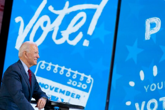 Democratic presidential candidate former Vice President Joe Biden appears on a Democratic presidential candidate former Vice President Joe Biden appears on a