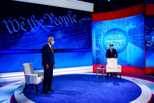 Democratic presidential candidate former Vice President Joe Biden arrives to participate in a town hall with moderator ABC News anchor George Stephanopoulos at the National Constitution Center in Philadelphia, Thursday, Oct. 15, 2020. (AP Photo/Carolyn Kaster) Democratic presidential candidate former Vice President Joe Biden arrives to participate in a town hall with moderator ABC News anchor George Stephanopoulos at the National Constitution Center in Philadelphia, Thursday, Oct. 15, 2020. (AP Photo/Carolyn Kaster)