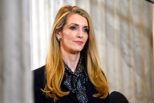 FILE - In this March 20, 2020, file photo, Sen. Kelly Loeffler, R-Georgia, waits to speak in a television interview on Capitol Hill in Washington. Loeffler was appointed to the U.S. Senate last year on the hope that she would help the GOP hold on to moderates uncomfortable with the partys right turn under President Donald Trump. (AP Photo/Susan Walsh, File) FILE - In this March 20, 2020, file photo, Sen. Kelly Loeffler, R-Georgia, waits to speak in a television interview on Capitol Hill in Washington. Loeffler was appointed to the U.S. Senate last year on the hope that she would help the GOP hold on to moderates uncomfortable with the partys right turn under President Donald Trump. (AP Photo/Susan Walsh, File)