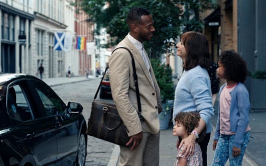 This image released by Apple shows Marlon Wayans, left, Rashida Jones, Alexandra Mary Reimer, foreground, and Liyanna Muscat, right, in a scene from This image released by Apple shows Marlon Wayans, left, Rashida Jones, Alexandra Mary Reimer, foreground, and Liyanna Muscat, right, in a scene from
