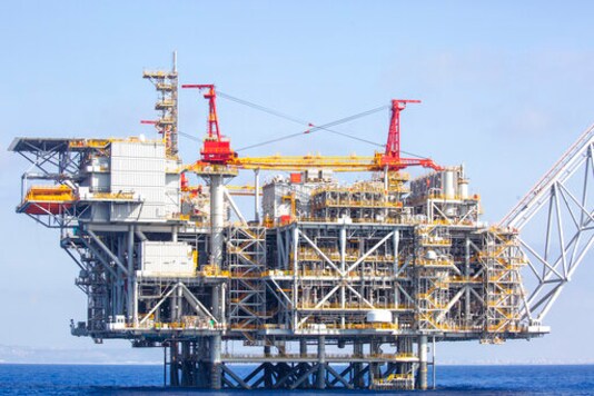Israel's offshore Leviathan gas field in the Mediterranean Sea, Tuesday, Sept. 29, 2020. Lebanon and Israel have reached an agreement on a framework of indirect, U.S.-mediated talks over a longstanding disputed maritime border between the two countries, the parties announced Thursday. Lebanon began offshore drilling earlier this year and is expected to start drilling for gas in the disputed area with Israel before in the coming months. (AP Photo/Ariel Schalit) Israel's offshore Leviathan gas field in the Mediterranean Sea, Tuesday, Sept. 29, 2020. Lebanon and Israel have reached an agreement on a framework of indirect, U.S.-mediated talks over a longstanding disputed maritime border between the two countries, the parties announced Thursday. Lebanon began offshore drilling earlier this year and is expected to start drilling for gas in the disputed area with Israel before in the coming months. (AP Photo/Ariel Schalit)