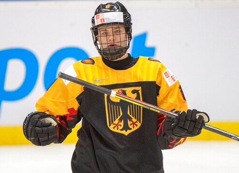 Germany's Tim Stutzle skates during first period action against Canada at the World Junior Hockey Championships in Ostrava, Czech Republic, Monday, Dec. 30, 2019. Stutzle is a top prospect in the upcoming NHL Draft. (Ryan Remiorz/The Canadian Press via AP)