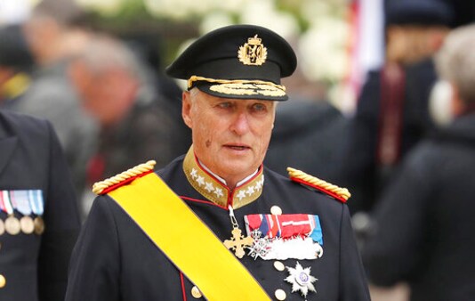 FILE - In this Saturday, May 4, 2019 file photo, King Harald V of Norway and his wife Sonja leave the Notre Dame cathedral after attending at the funeral of the Grand Duke Jean of Luxembourg, in Luxembourg. Norways 83-year-old King Harald V was admitted to the main hospital in Oslo Thursday, Oct. 8, 2020 to undergo an operation to replace a heart valve, the palace said. The surgery will not be an open heart operation, the palace said. The king will be awake, and the operation will be performed via the groin with local anesthesia. (AP Photo/Francisco Seco, File) FILE - In this Saturday, May 4, 2019 file photo, King Harald V of Norway and his wife Sonja leave the Notre Dame cathedral after attending at the funeral of the Grand Duke Jean of Luxembourg, in Luxembourg. Norways 83-year-old King Harald V was admitted to the main hospital in Oslo Thursday, Oct. 8, 2020 to undergo an operation to replace a heart valve, the palace said. The surgery will not be an open heart operation, the palace said. The king will be awake, and the operation will be performed via the groin with local anesthesia. (AP Photo/Francisco Seco, File)