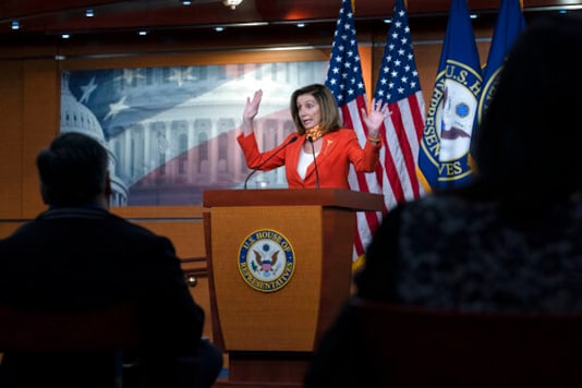 Speaker of the House Nancy Pelosi, D-Calif. speaks during a news conference Thursday, Sept. 24, 2020 on Capitol Hill in Washington. (AP Photo/Jose Luis Magana)