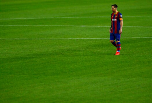 Barcelona's Lionel Messi walks during the Spanish La Liga soccer match between FC Barcelona and Sevilla FC at the Camp Nou stadium in Barcelona, Spain, Sunday, Oct. 4, 2020. (AP Photo/Joan Monfort) Barcelona's Lionel Messi walks during the Spanish La Liga soccer match between FC Barcelona and Sevilla FC at the Camp Nou stadium in Barcelona, Spain, Sunday, Oct. 4, 2020. (AP Photo/Joan Monfort)