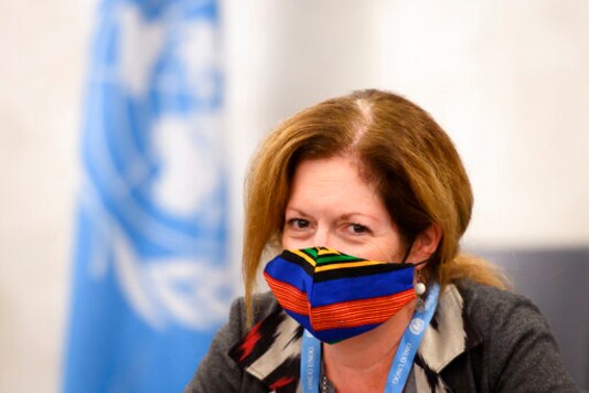 Deputy Special Representative of the UN Secretary-General for Political Affairs in Libya Stephanie Williams wearing a face mask attends talks between the rival factions in the Libya conflict on Tuesday, October 20, 2020, in Geneva, Switzerland. Talks between the rival factions in the Libya conflict resumed in Geneva on October 19, the UN said, as the 5+5 Joint Military Commission (JMC) met for the fourth time. (Keystone/Pool via AP) Deputy Special Representative of the UN Secretary-General for Political Affairs in Libya Stephanie Williams wearing a face mask attends talks between the rival factions in the Libya conflict on Tuesday, October 20, 2020, in Geneva, Switzerland. Talks between the rival factions in the Libya conflict resumed in Geneva on October 19, the UN said, as the 5+5 Joint Military Commission (JMC) met for the fourth time. (Keystone/Pool via AP)