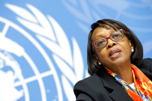 FILE - In this Friday, Feb. 1, 2019 file photo, Matshidiso Moeti, World Health Organization (WHO) Regional Director for Africa, speaks to the media at the European headquarters of the United Nations in Geneva, Switzerland. Health officials in Africa say the rollout of new rapid diagnostic tests for COVID-19 could be a game-changer for its fight against the coronavirus, while warning that increased testing could also drive up numbers for a continent that has seen a decline or a plateauing in confirmed cases  at a time when the West has seen case counts soar. African countries are gearing up to introduce antigen-based rapid diagnostic tests on a large scale, and this will be a game changer, we think, in the fight against COVID-19, said Dr. Matshidiso Moeti. (Salvatore Di Nolfi/Keystone via AP, file)