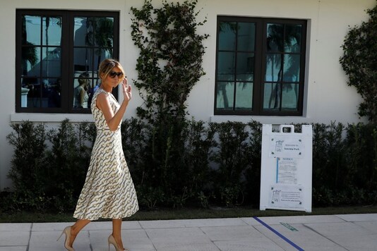 U.S. first lady Melania Trump leaves after casting her vote during the 2020 presidential election at Morton and Barbara Mandel Recreation Center in Palm Beach, Florida, U.S., November 3, 2020. REUTERS/Marco Bello
U.S. first lady Melania Trump leaves after casting her vote during the 2020 presidential election at Morton and Barbara Mandel Recreation Center in Palm Beach, Florida, U.S., November 3, 2020. REUTERS/Marco Bello