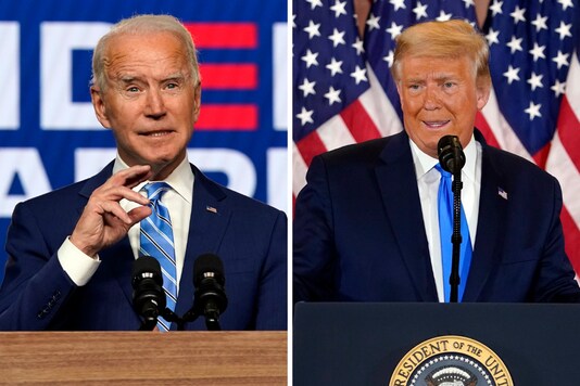 File photos of US president Joe Biden and former president Donald Trump. (AP)