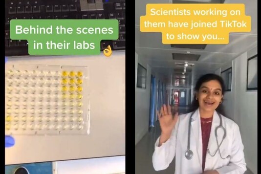 Video grab of TikTok video showing covid vaccine development.
(Credit: Twitter/ @projecthalo)
