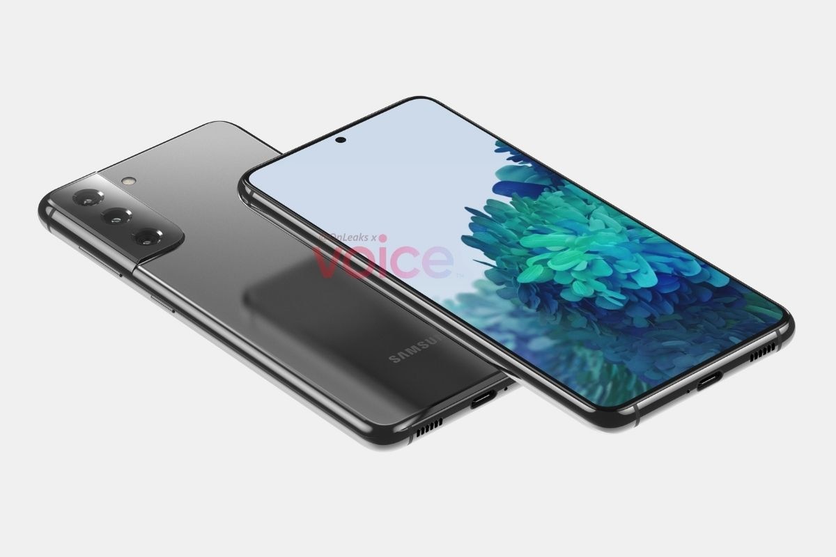 Samsung is said to launch the Galaxy S21 series a month earlier than last year's Galaxy S20 series launch. Samsung Galaxy S21 standard edition render seen in above photo. (Image Credit: Voice/ Steve Hemmerstoffer)