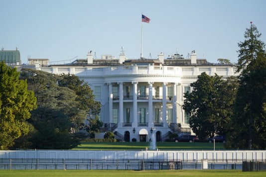 The White House is seen in Washington, early Saturday, Oct. 3, 2020, the morning. (AP Photo/J. Scott Applewhite)