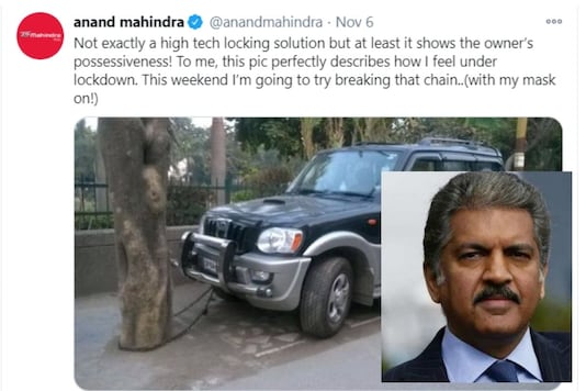 'Describes How I Feel': Anand Mahindra Explains Lockdown Blues Using Photo of Scorpio Chained to Tree 'Describes How I Feel': Anand Mahindra Explains Lockdown Blues Using Photo of Scorpio Chained to Tree