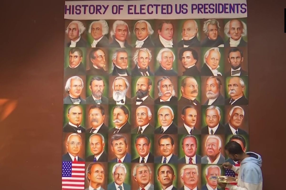 Punjab Artist Paints Portraits Of All Forty Six Us Presidents To Mark Victory Of Joe Biden