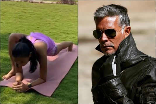 Ankita Konwar (L), Milind Soman