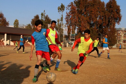 Real Kashmir FC outreach programme (Photo Credit: AIFF Media)