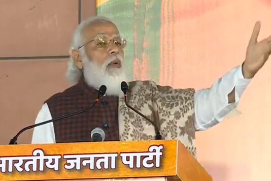 PM Narendra Modi at BJP headquarters in Delhi. (Twitter: BJPLive)