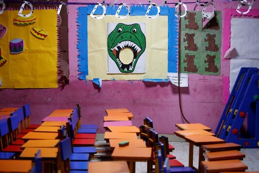 A view of an empty classroom is seen after Tamil Nadu state government ordered the closure of primary schools across the state amid coronavirus fears, in Chennai, India, March 16, 2020. REUTERS/P. Ravikumar

