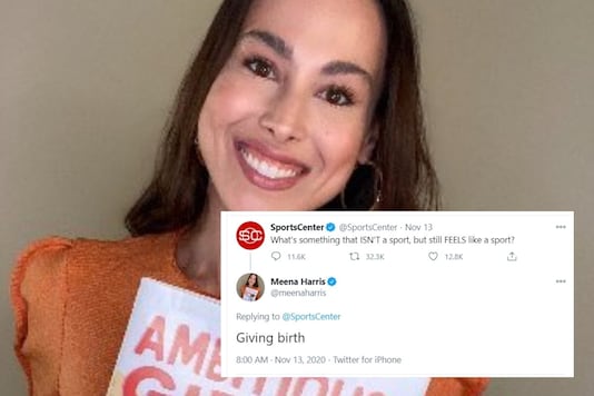 Meena Harris came up with a quirky response to Sports Center's Twitter post. Meena Harris came up with a quirky response to Sports Center's Twitter post.