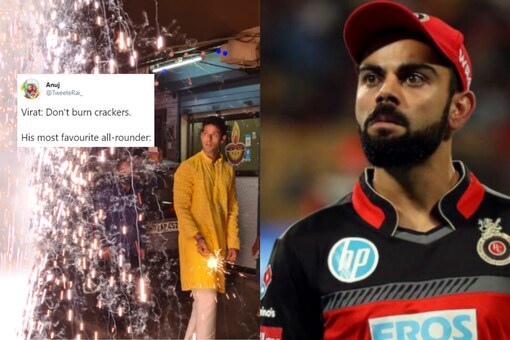 Virat Kohli Trolled After Photos Of Rcb S Shivam Dube Celebrating Diwali With Firecrackers Go Viral